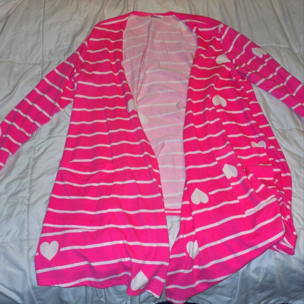 Pink lularoe duster/cardigan